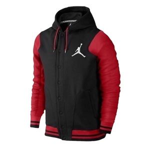 red and black jordan varsity jacket